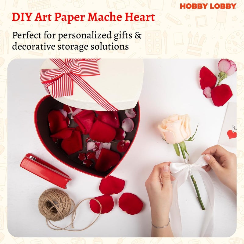 Hobby Lobby Heart Paper Mache Boxes with Lids (Set of 3) - Brown Kraft Paper Nesting Gift Boxes - Crafting Paper Mache Heart Box with Lid for Custom Decoration - Durable Paper Mache Box for Versatile Storage - Image 4